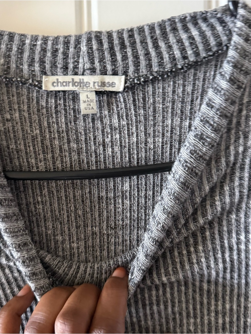 Charlotte Russe Gray Ribbed Sweater Dress